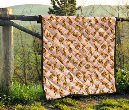 Cute Tiger Pattern Print Quilt