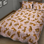 Cute Tiger Pattern Print Quilt Bed Set