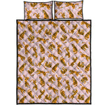 Cute Tiger Pattern Print Quilt Bed Set