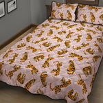 Cute Tiger Pattern Print Quilt Bed Set