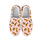 Cute Tiger Pattern Print White Slip On Shoes