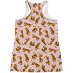 Cute Tiger Pattern Print Women's Racerback Tank Top