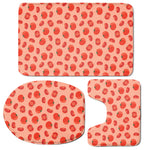 Cute Tomato Pattern Print 3 Piece Bath Mat Set