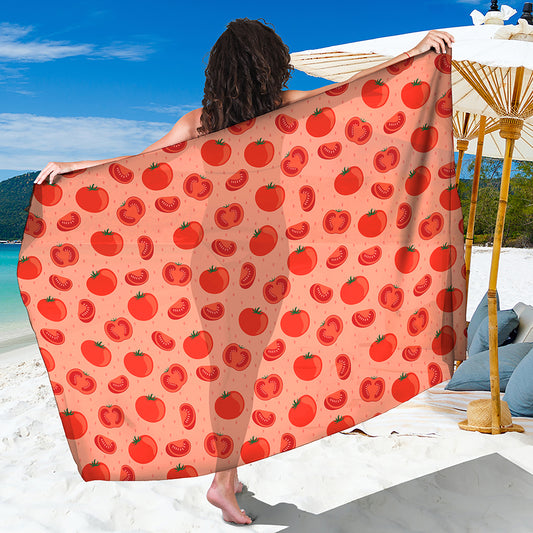 Cute Tomato Pattern Print Beach Sarong Wrap