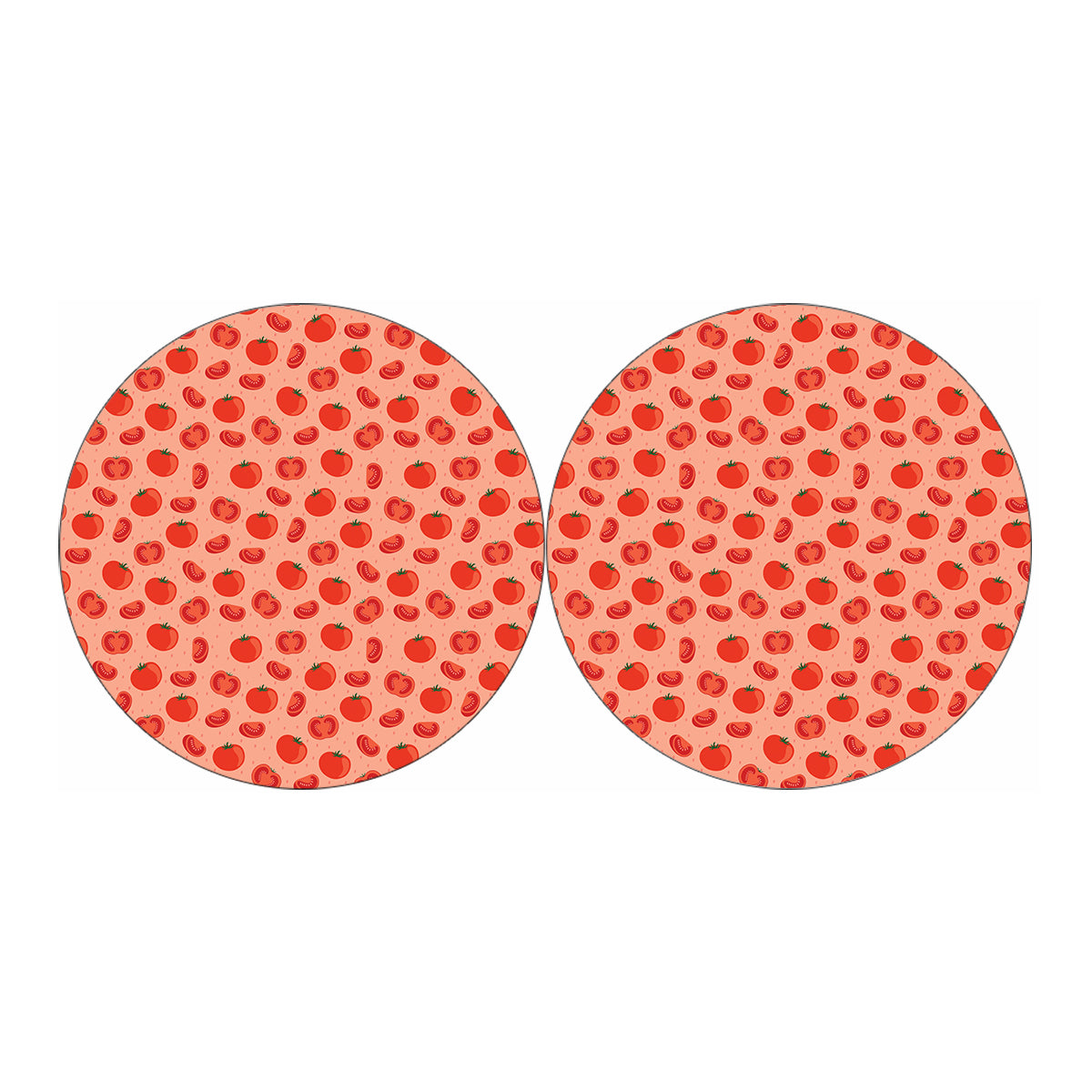 Cute Tomato Pattern Print Car Coasters