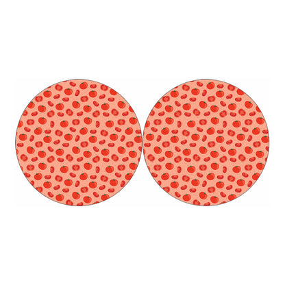Cute Tomato Pattern Print Car Coasters