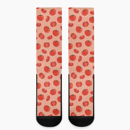 Cute Tomato Pattern Print Crew Socks