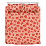 Cute Tomato Pattern Print Duvet Cover Bedding Set