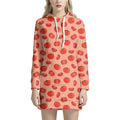 Cute Tomato Pattern Print Pullover Hoodie Dress