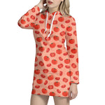 Cute Tomato Pattern Print Hoodie Dress