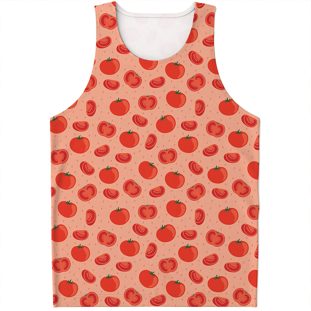 Cute Tomato Pattern Print Men's Tank Top