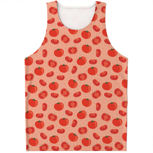 Cute Tomato Pattern Print Men's Tank Top