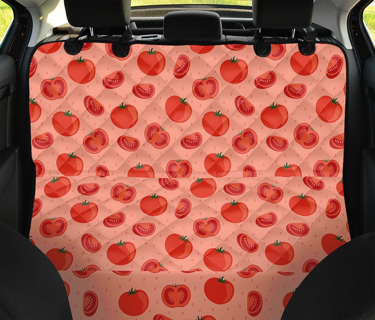 Cute Tomato Pattern Print Pet Car Back Seat Cover