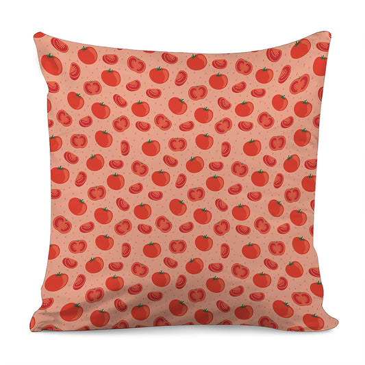 Cute Tomato Pattern Print Pillow Cover