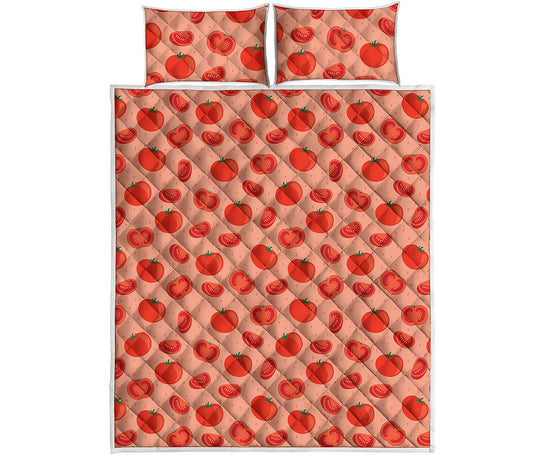 Cute Tomato Pattern Print Quilt Bed Set