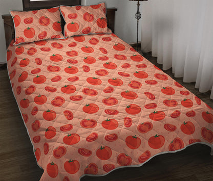 Cute Tomato Pattern Print Quilt Bed Set