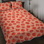 Cute Tomato Pattern Print Quilt Bed Set