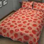 Cute Tomato Pattern Print Quilt Bed Set