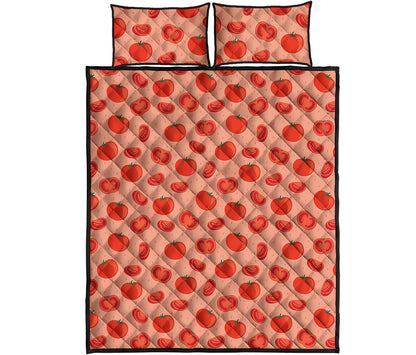 Cute Tomato Pattern Print Quilt Bed Set