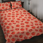 Cute Tomato Pattern Print Quilt Bed Set