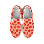 Cute Tomato Pattern Print White Slip On Shoes
