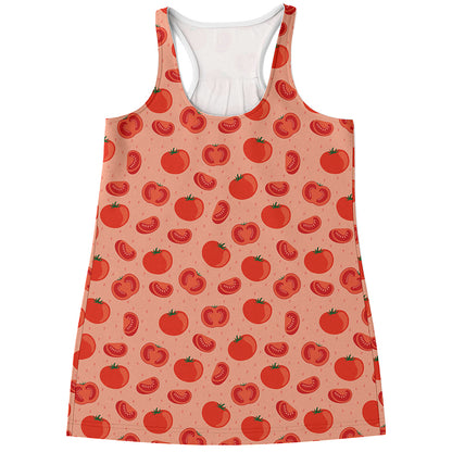 Cute Tomato Pattern Print Women's Racerback Tank Top