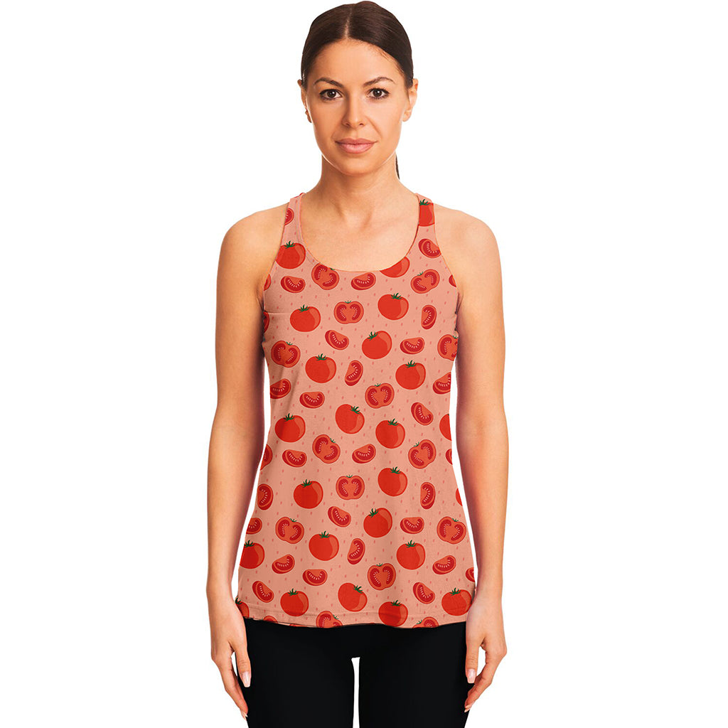 Cute Tomato Pattern Print Women's Racerback Tank Top