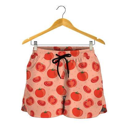 Cute Tomato Pattern Print Women's Shorts