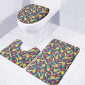 Cute Tropical Fruits Pattern Print 3 Piece Bath Mat Set