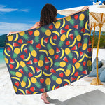 Cute Tropical Fruits Pattern Print Beach Sarong Wrap