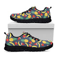 Cute Tropical Fruits Pattern Print Black Running Shoes