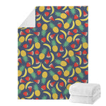 Cute Tropical Fruits Pattern Print Blanket