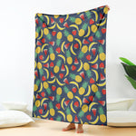 Cute Tropical Fruits Pattern Print Blanket