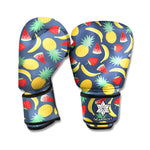 Cute Tropical Fruits Pattern Print Boxing Gloves