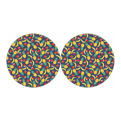 Cute Tropical Fruits Pattern Print Car Coasters