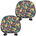 Cute Tropical Fruits Pattern Print Car Headrest Covers