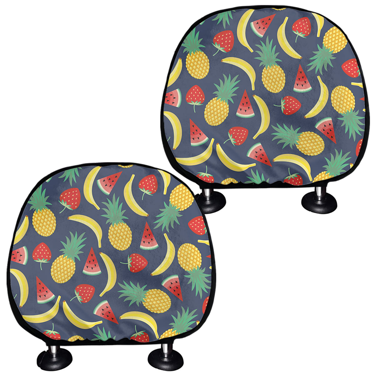 Cute Tropical Fruits Pattern Print Car Headrest Covers