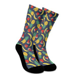 Cute Tropical Fruits Pattern Print Crew Socks