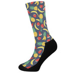 Cute Tropical Fruits Pattern Print Crew Socks