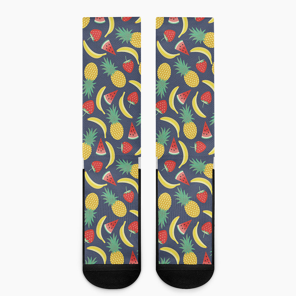 Cute Tropical Fruits Pattern Print Crew Socks