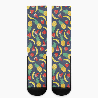 Cute Tropical Fruits Pattern Print Crew Socks
