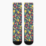 Cute Tropical Fruits Pattern Print Crew Socks