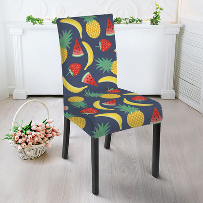 Cute Tropical Fruits Pattern Print Dining Chair Slipcover