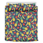 Cute Tropical Fruits Pattern Print Duvet Cover Bedding Set