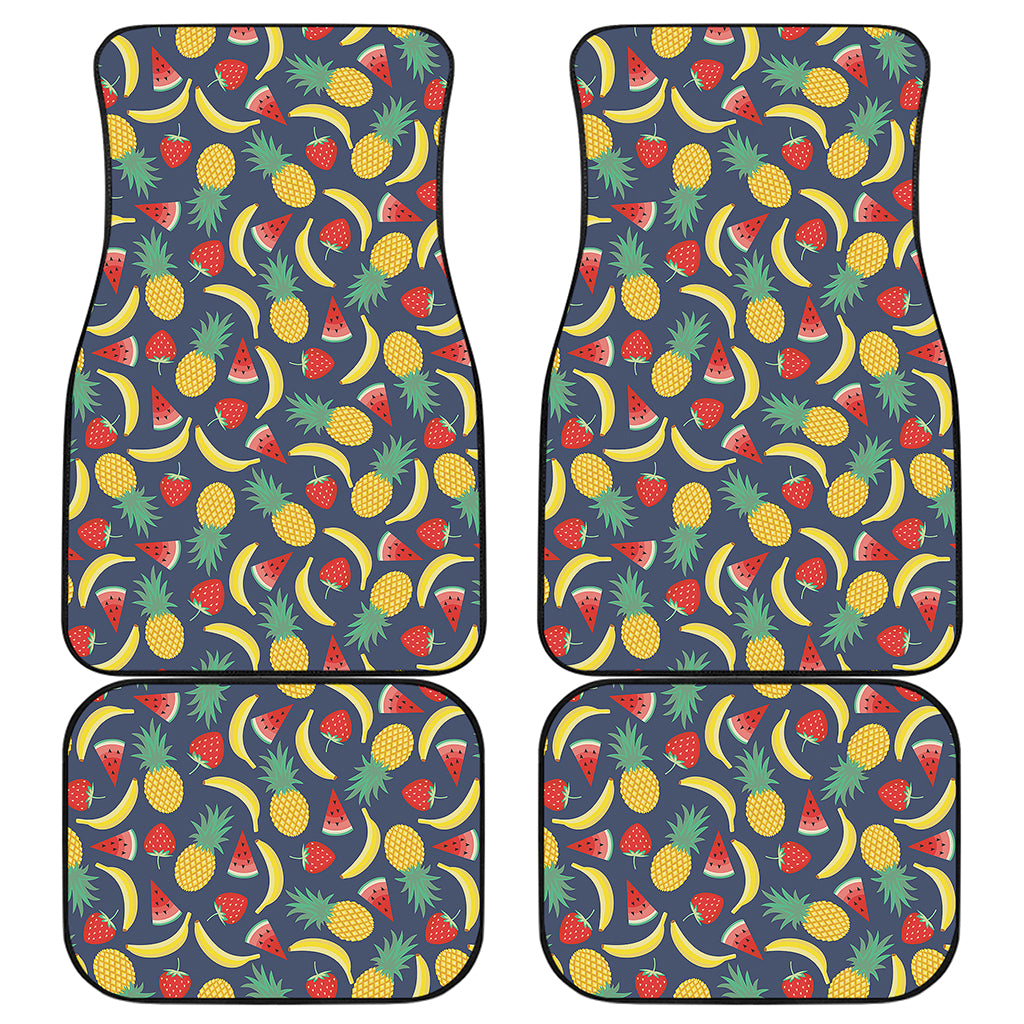 Cute Tropical Fruits Pattern Print Front and Back Car Floor Mats