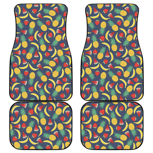 Cute Tropical Fruits Pattern Print Front and Back Car Floor Mats