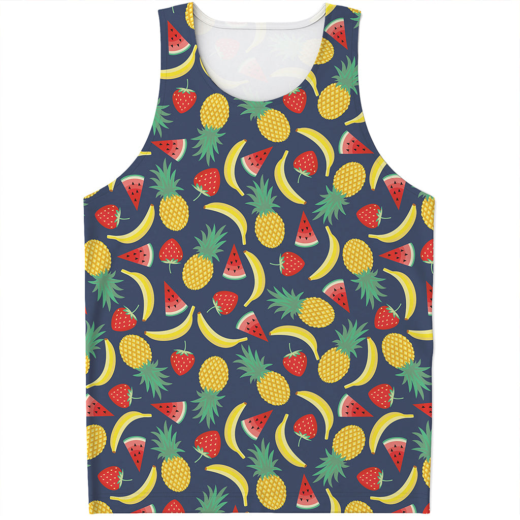 Cute Tropical Fruits Pattern Print Men's Tank Top
