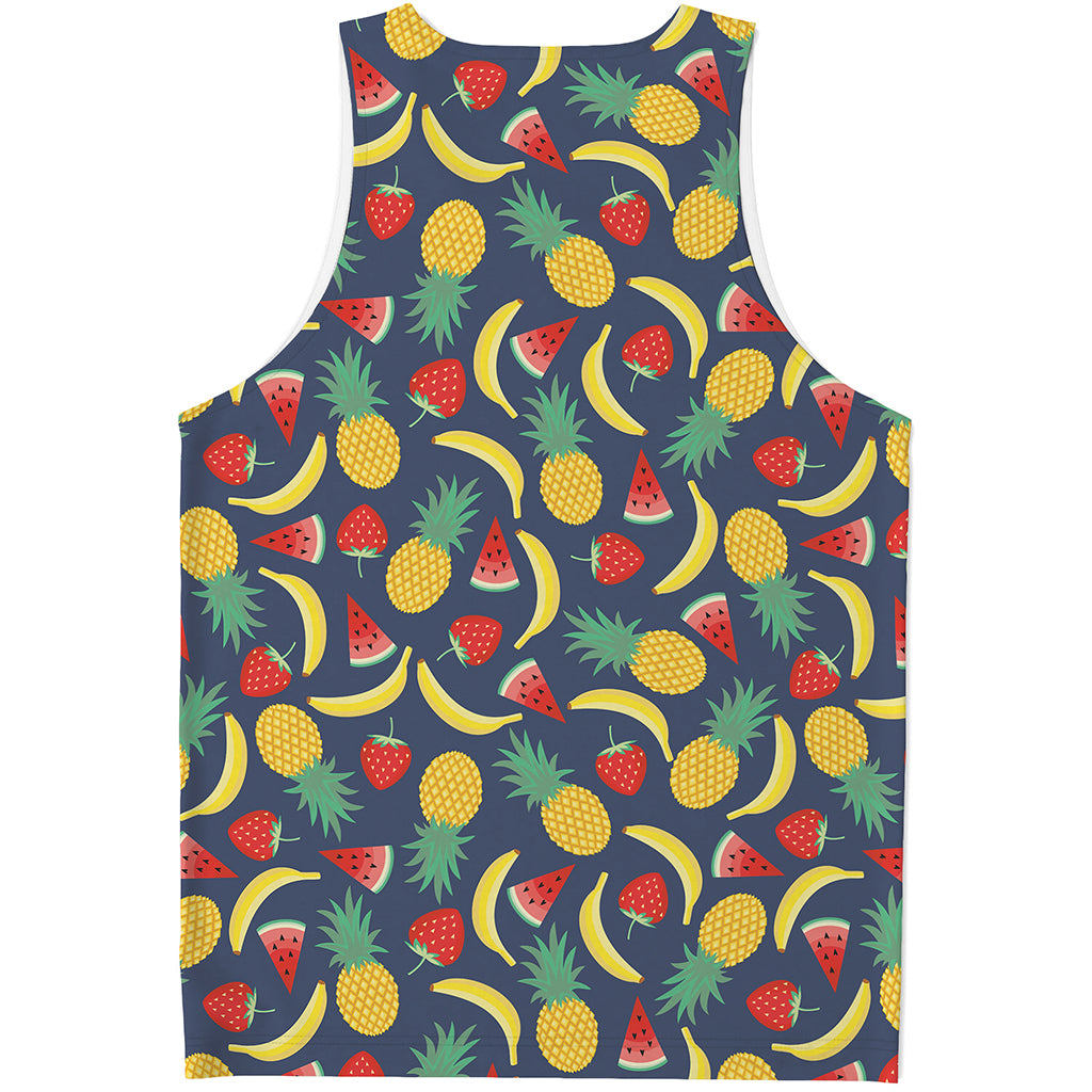 Cute Tropical Fruits Pattern Print Men's Tank Top
