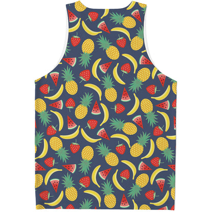 Cute Tropical Fruits Pattern Print Men's Tank Top