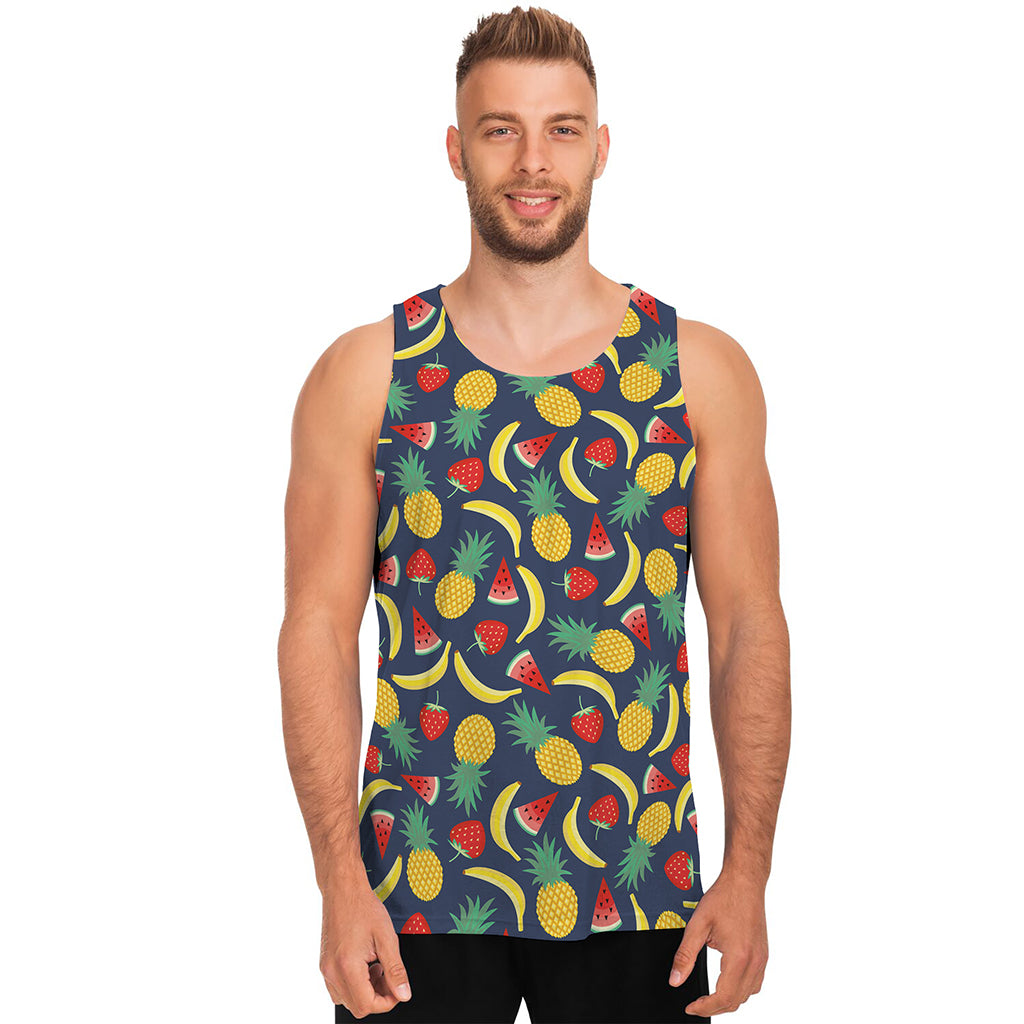 Cute Tropical Fruits Pattern Print Men's Tank Top